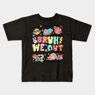 Bruh We Out Teachers Last Day Of School Hello Summer Kids T-Shirt